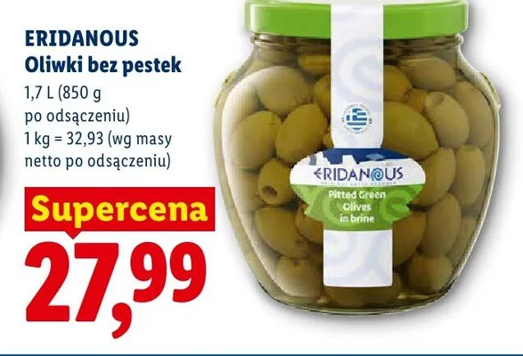 Oliwki bez pestek Eridanous promocja w Lidl
