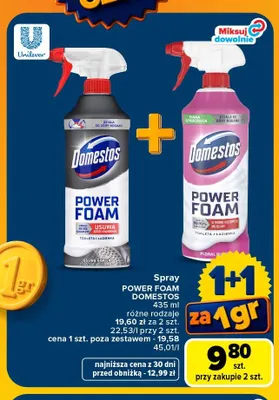 Spray Power Foam Domestos promocja w Carrefour