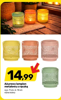 Lampion metalowy ażurowy promocja w Bricomarche