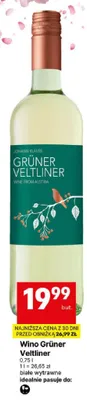 Wino Johann Klauss Grüner Veltliner białe wytrawne promocja w Delikatesy Centrum