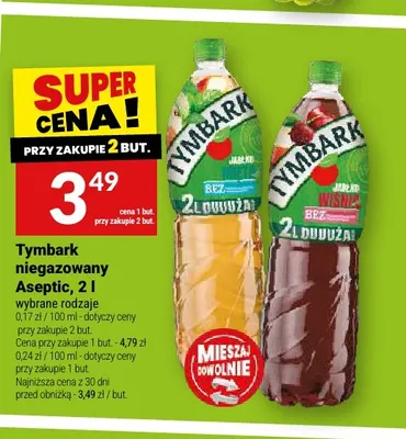 Napój niegazowany Tymbark Aseptic Jabłko Mięta promocja w Twój Market