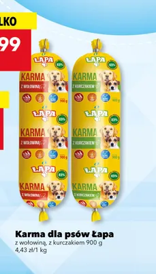 Karma dla psów Łapa z kurczakiem promocja w LEWIATAN