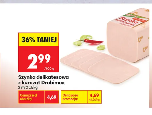 Szynka delikatesowa z kurcząt Drobimex promocja w Biedronka