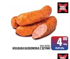 Kiełbasa głogowska z szynki Madej Wróbel promocja w Tomi Markt