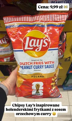 Chipsy Lay's Dutch Fries with Peanut Curry Sauce promocja w Biedronka