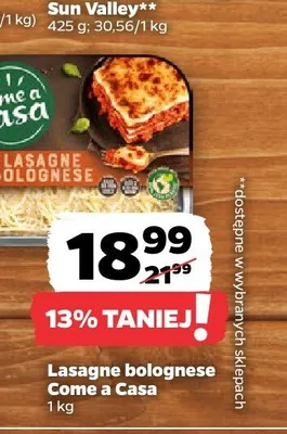 Lasagne bolognese Come a Casa promocja w Netto
