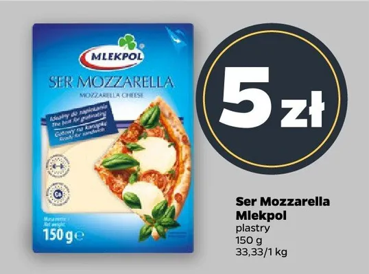 Ser Mozzarella plastry promocja w Netto