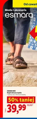 Klapki skórzane męskie Esmara Men promocja w Lidl