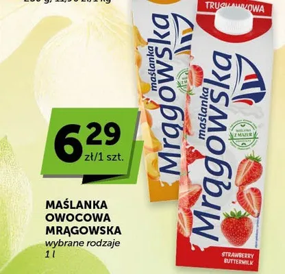 Maślanka owocowa Mrągowska promocja w Groszek