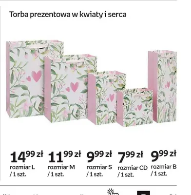 Torba prezentowa w kwiaty i serca B promocja w Empik