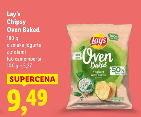 Chipsy Oven Baked Lay's o smaku jogurtu z ziołami 180 g promocja w Lidl