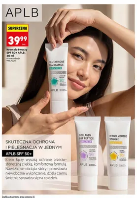 Krem do twarzy SPF 50+ APLB Glutathione Niacinamide promocja w Biedronka