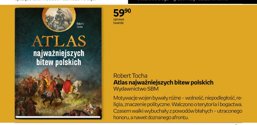 Książka Atlas najważniejszych bitew polskich Robert Tocha promocja w Empik