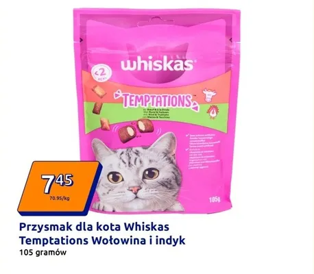 Przysmak dla kota Temptations wołowina i indyk promocja w Action