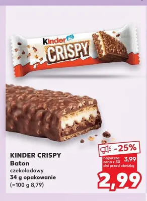 Baton czekoladowy Kinder Crispy promocja w Kaufland
