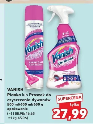 Proszek do czyszczenia dywanów Vanish promocja w Kaufland