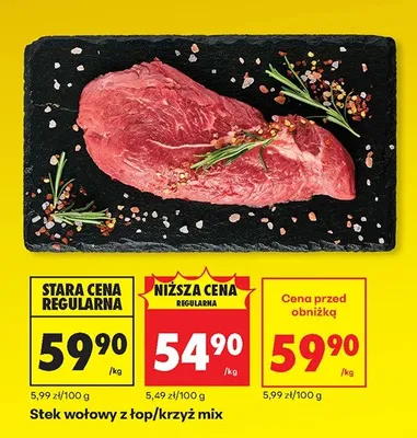 Stek wołowy z krzyża mix promocja w Biedronka