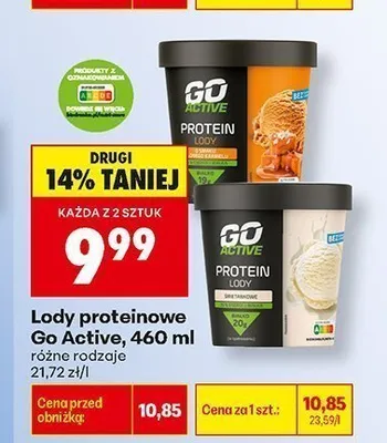 Lody proteinowe Go Active śmietankowe promocja w Biedronka