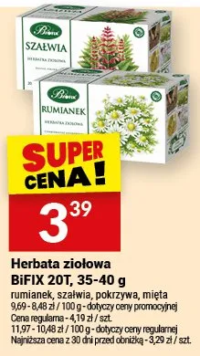 Herbata ziołowa BiFIX promocja w Twój Market