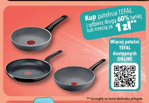 Patelnie Tefal promocja w Biedronka Home