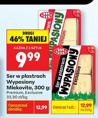 Ser w plastrach Wypasiony Premium Mlekovita promocja w Biedronka
