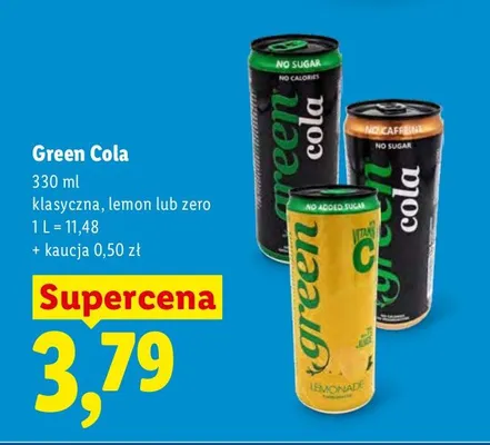 Napój TOP COLA ZERO promocja w Lidl