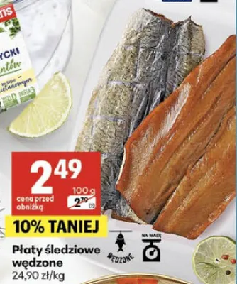 Płaty śledziowe wędzone promocja w Delikatesy Centrum
