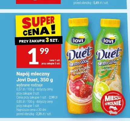 Napój mleczny Jovi Duet promocja w Twój Market