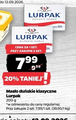 Masło duńskie klasyczne Lurpak promocja w Netto