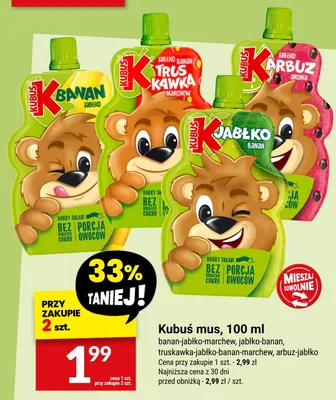 Mus Kubuś jabłko-banan promocja w Twój Market