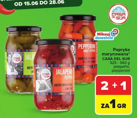Papryka marynowana Jalapeno Casa Del Sur promocja w Carrefour