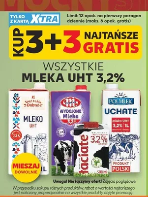 Mleko UHT 3,2% Uchate Polmlek promocja w Kaufland