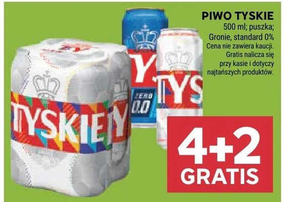 Piwo Tyskie Gronie standard 0% promocja w Stokrotka