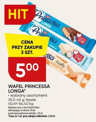 Wafel Princessa Longa promocja w Chata Polska