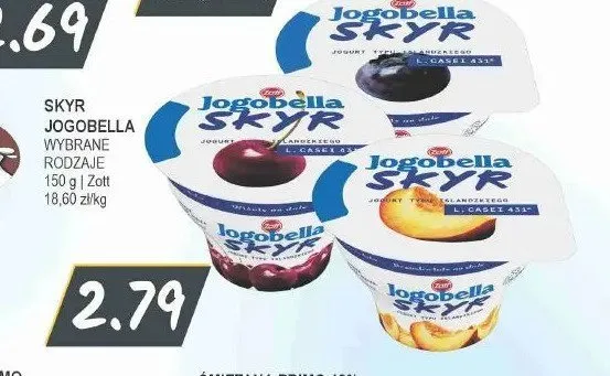Jogurt Skyr Jogobella wiśnia Zott promocja w Słoneczko