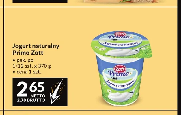 Jogurt naturalny Primo Zott promocja w Makro