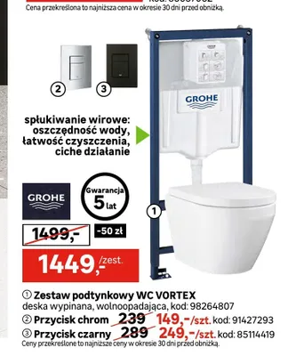 Przycisk chrom Grohe promocja w Leroy Merlin