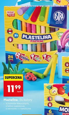 Plastelina Astra 24 kolory promocja w Biedronka