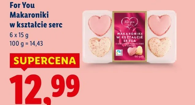 Makaroniki w kształcie serc promocja w Lidl