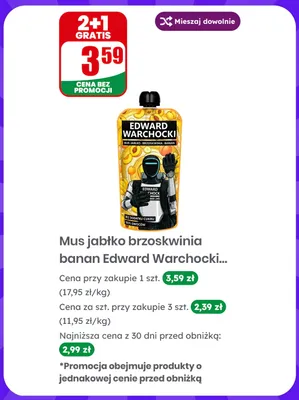 Mus jabłko brzoskwinia banan Edward Warchocki promocja w Dino