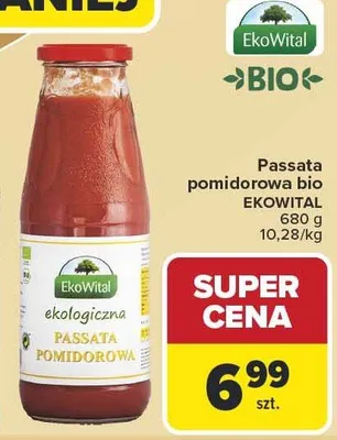 Passata pomidorowa ekologiczna promocja w Carrefour