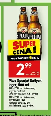 Piwo Specjał Bałtycki Lager 500 ml promocja w Twój Market