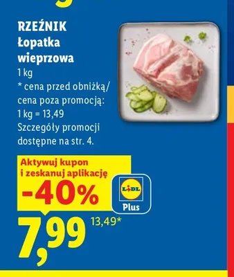 Łopatka wieprzowa Rzeźnik promocja w Lidl