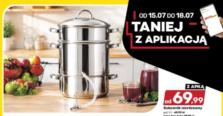 Sokownik nierdzewny 5 l promocja w Bricomarche