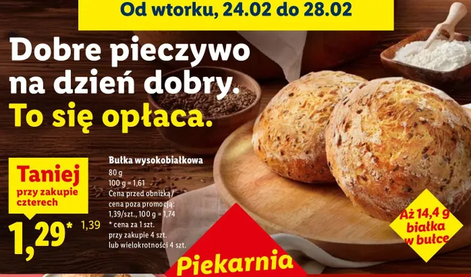 Bułka wysokobiałkowa promocja w Lidl