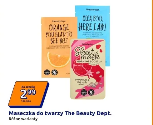 Maseczka do twarzy różne warianty promocja w Action