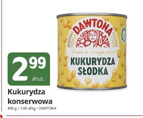 Kukurydza konserwowa Dawtona promocja w Marketvita