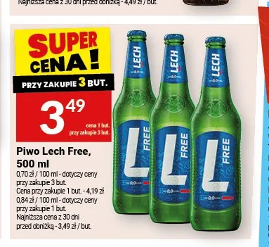 Piwo bezalkoholowe Lech Free promocja w Twój Market