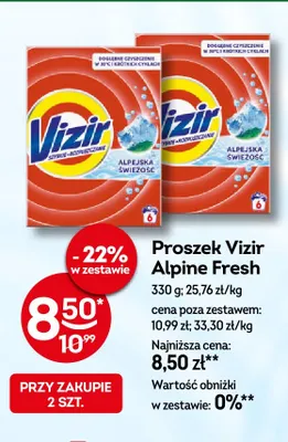 Proszek Vizir Alpine Fresh promocja w Żabka