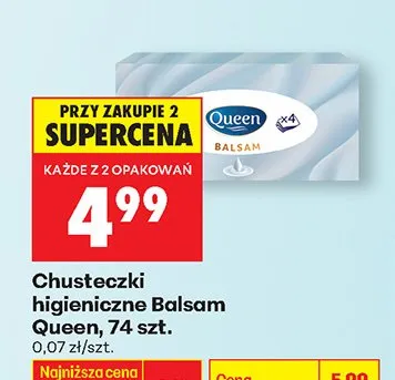 Chusteczki higieniczne Balsam promocja w Biedronka